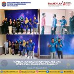 Kegiatan Pembuatan Backdrop Podcast dan Pelepasan Mahasiswi Magang di DKISP Kota Tarakan