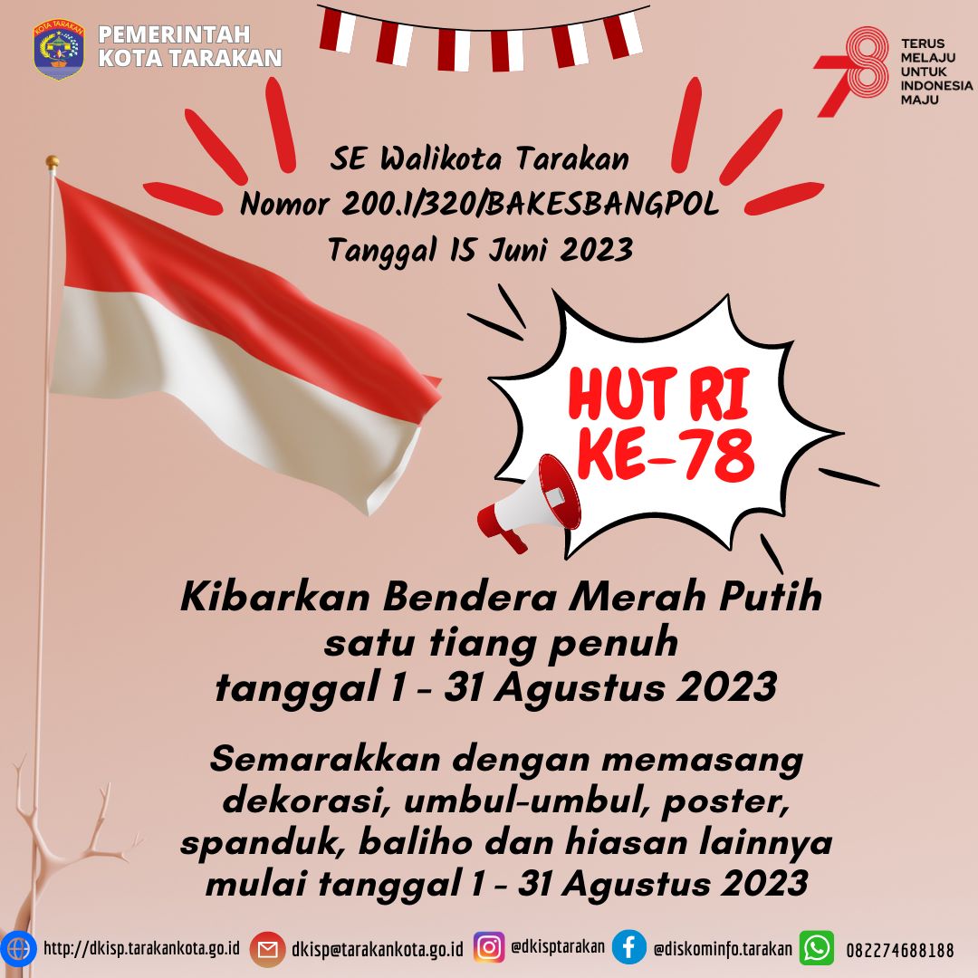 Kibarkan Bendera Merah Putih Satu Tiang Penuh