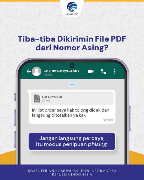 Tiba-tiba Dikirimin File PDF dari Nomor Asing?