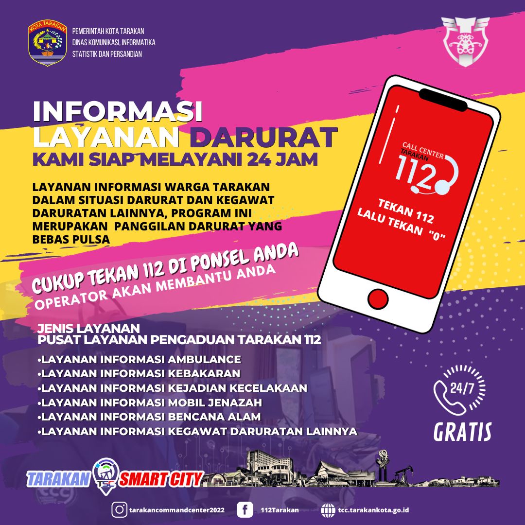 Informasi Layanan Darurat Call Center Tarakan 112