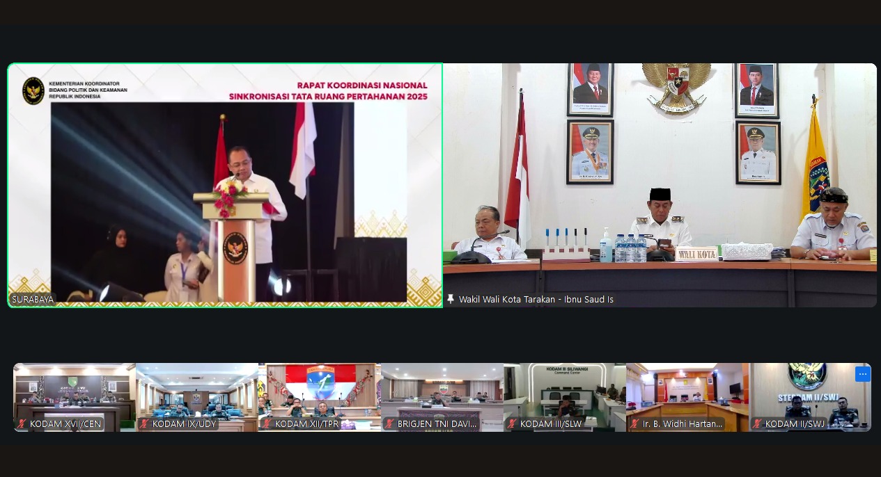 Fasilitasi Rapat Koordinasi Nasional Sinkronisasi Tata Ruang Pertahanan yang berlangsung secara Virtual