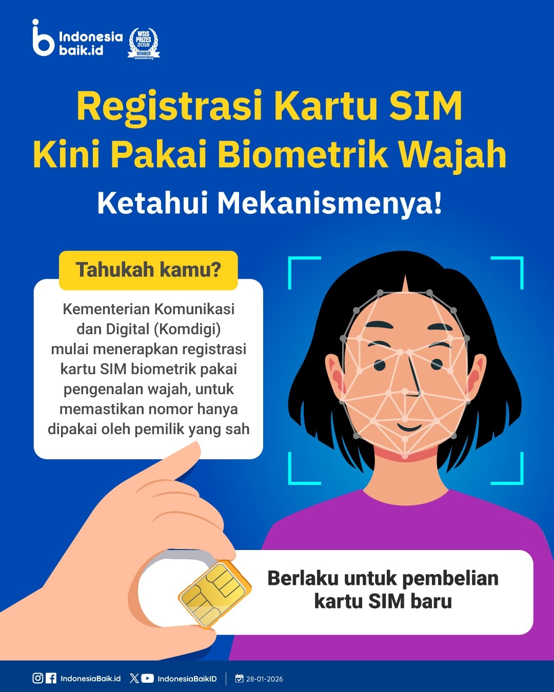 Registrasi SIM Card Kini Pakai Biometrik Wajah, Ketahui Mekanismenya!