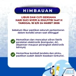 Himbauan Hari Libur dan Cuti Bersama Maret 2026