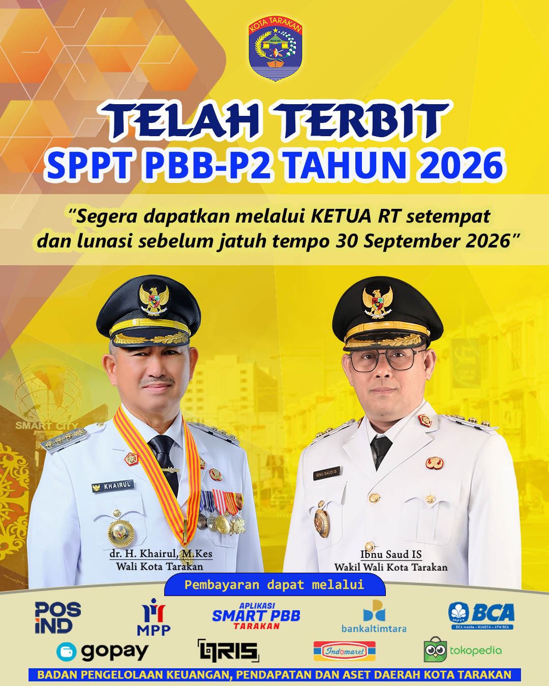 SPPT PBB-P2 Tahun 2026 Kota Tarakan TELAH TERBIT!