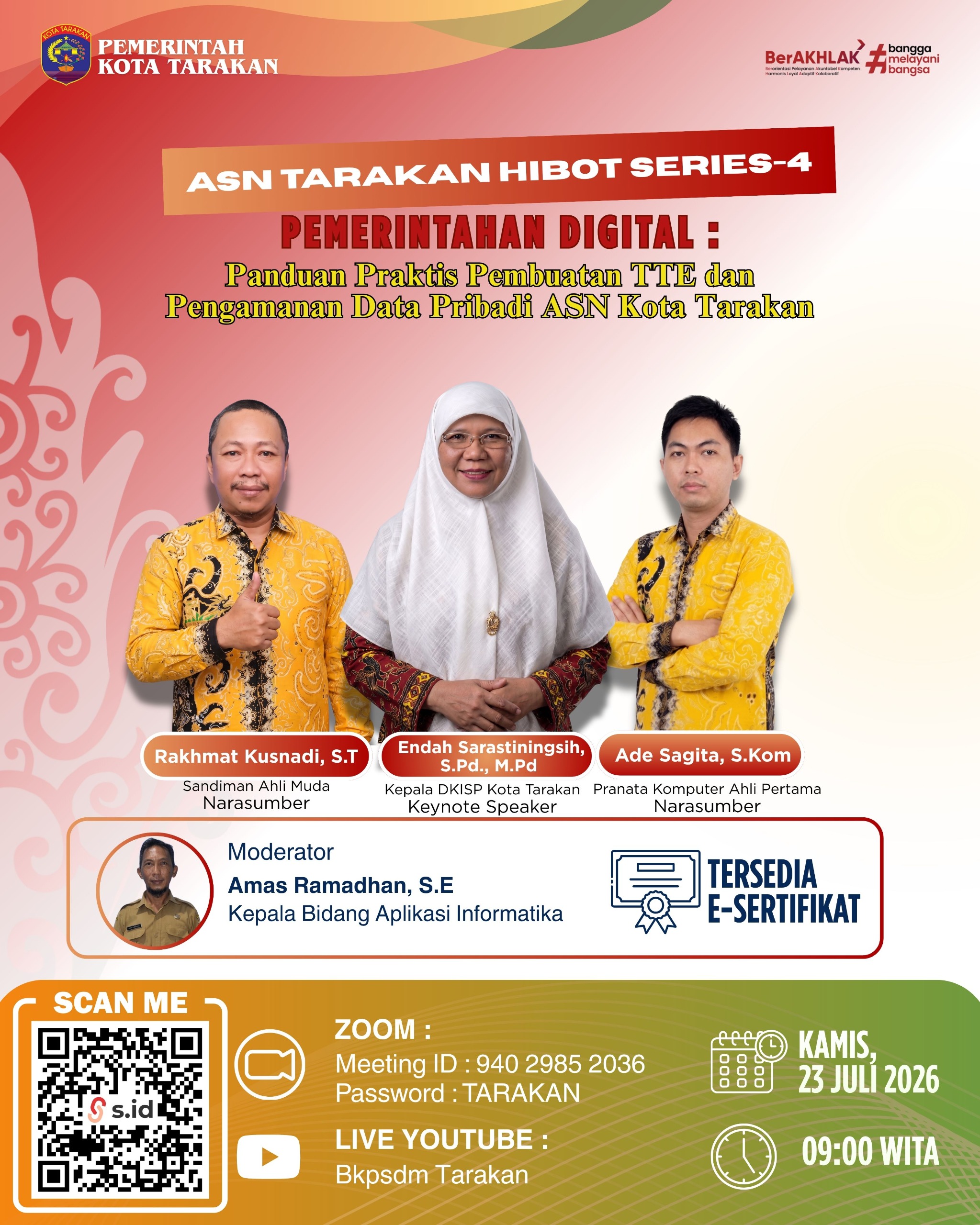 DKISP Tarakan Hadirkan Narasumber pada Webinar ASN Tarakan HIBOT Series-4